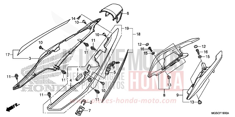 WINDLAUF, HINTEN von Integra MAT GUNPOWDER BLACK METALLIC (NH436) von 2013