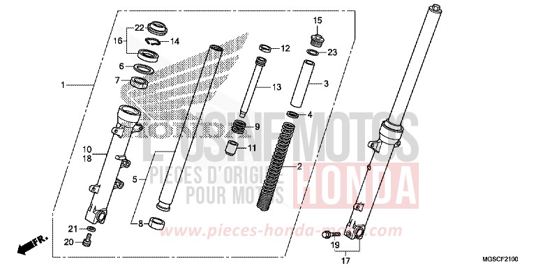 GABEL, VORNE von Integra MAT GUNPOWDER BLACK METALLIC (NH436) von 2013