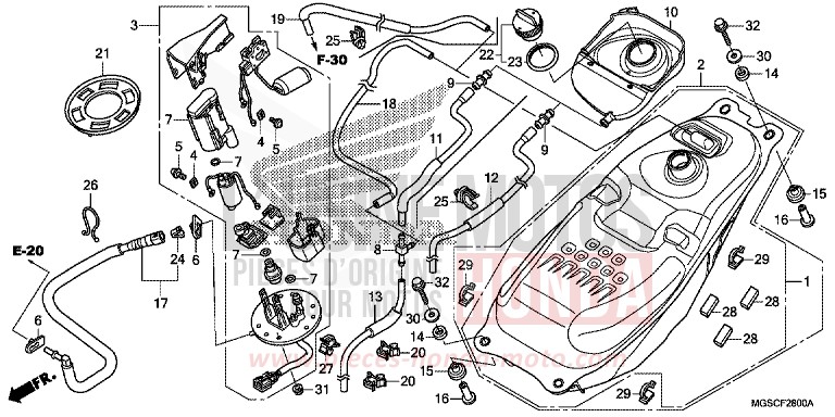 KRAFTSTOFFTANK/KRAFTSTOFFPUMPE von Integra MAT GUNPOWDER BLACK METALLIC (NH436) von 2013