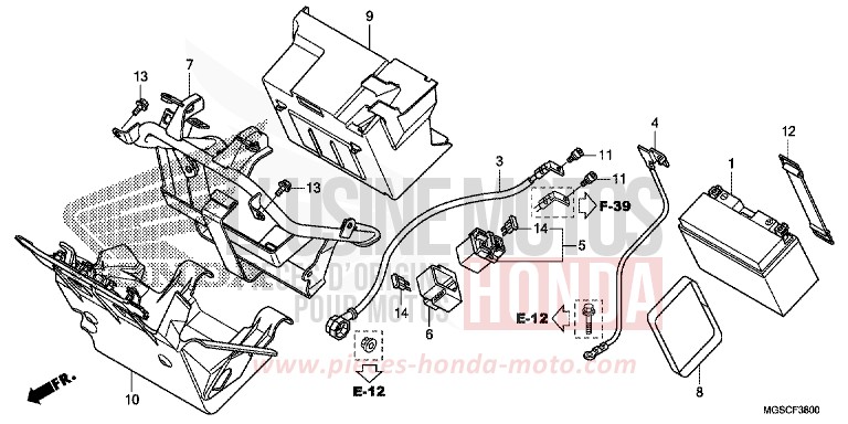 BATTERIE von Integra MAT GUNPOWDER BLACK METALLIC (NH436) von 2013