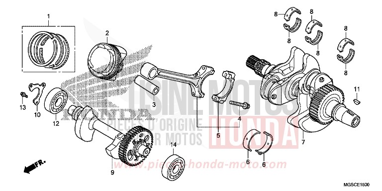 KURBELWELLE/KOLBEN von Integra CANDY GRACEFUL RED-U (R151) von 2013