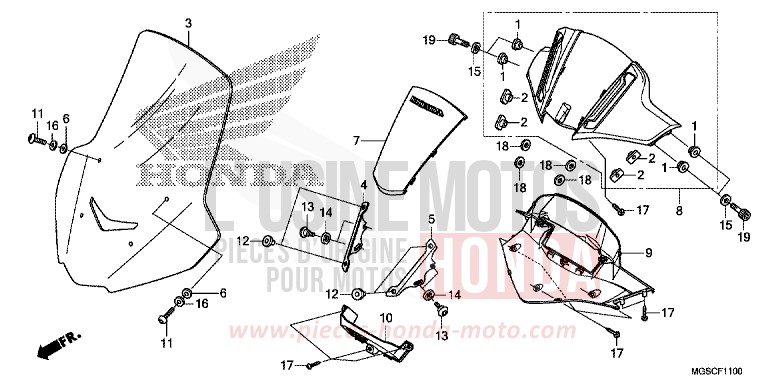 INSTRUMENTENBLENDE/WINDSCHUTZSCHEIBE von Integra CANDY GRACEFUL RED-U (R151) von 2013