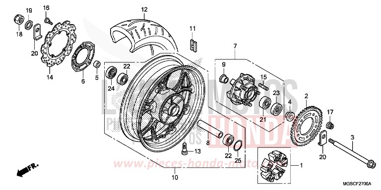 HINTERRAD von Integra CANDY GRACEFUL RED-U (R151) von 2013