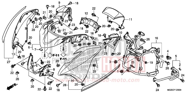 WINDLAUF, VORNE von Integra PEARL SUNBEAM WHITE (NHA66) von 2013