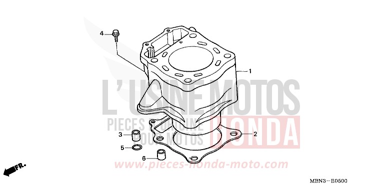 ZYLINDER von XR650R FIGHTING RED (R134) von 2001