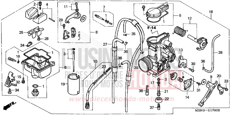VERGASER von XR650R FIGHTING RED (R134) von 2001