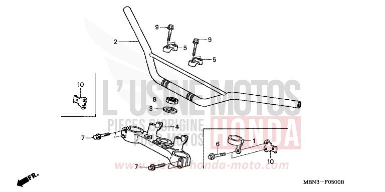 ROHRGRIFF/OBERE BRUECKE von XR650R FIGHTING RED (R134) von 2001