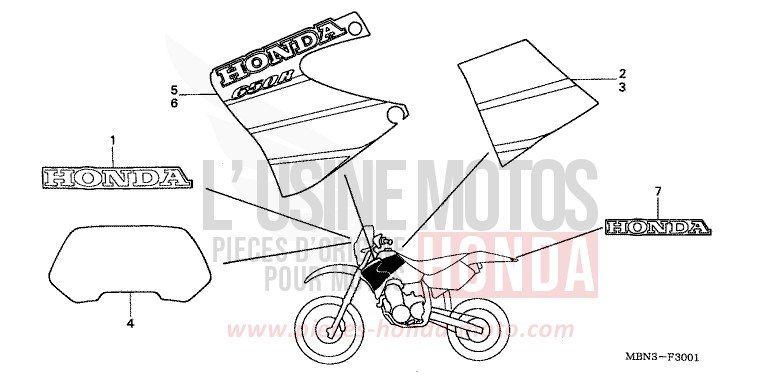 STREIFEN (XR650R1) von XR650R FIGHTING RED (R134) von 2001
