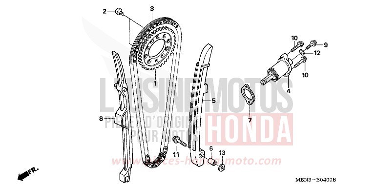 NOCKENWELLENKETTE/SPANNVORRICHTUNG von XR650R FIGHTING RED (R134) von 2003