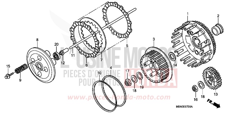 KUPPLUNG von XR650R FIGHTING RED (R134) von 2003
