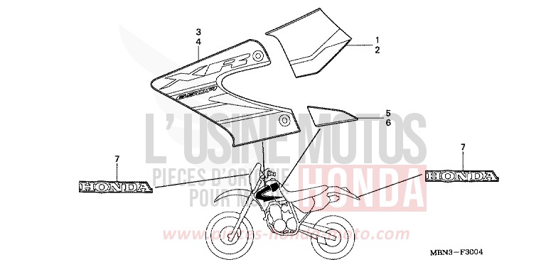 STREIFEN (XR650R4) von XR650R FIGHTING RED (R134) von 2004