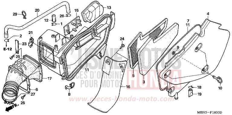 LUFTFILTER von XR650R FIGHTING RED (R134) von 2005