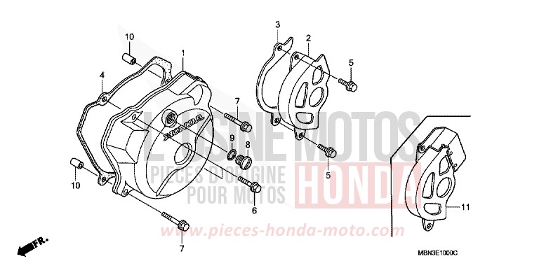 KURBELGEHAEUSEDECKEL, L. von XR650R FIGHTING RED (R134) von 2006