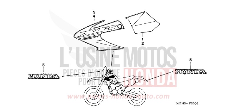 STREIFEN (XR650R6) von XR650R FIGHTING RED (R134) von 2006