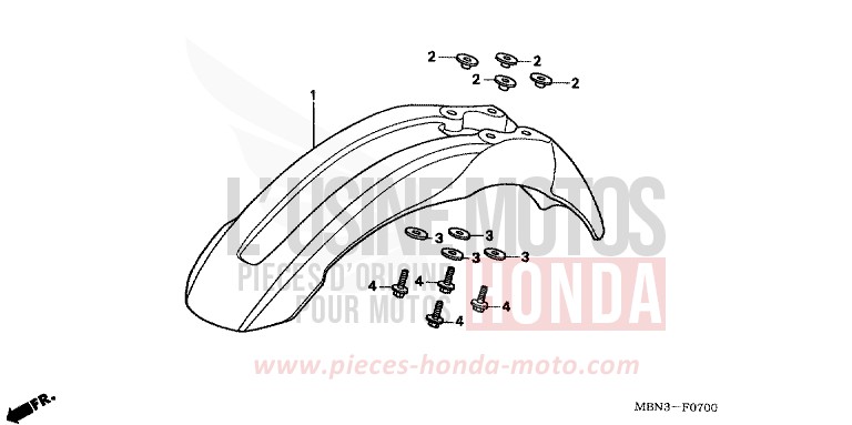 KOTFLUEGEL, VORNE von XR650R FIGHTING RED (R134) von 2007