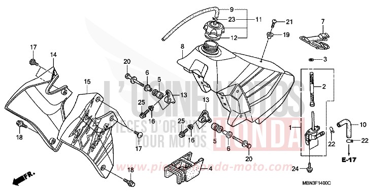 KRAFTSTOFFTANK von XR650R FIGHTING RED (R134) von 2007