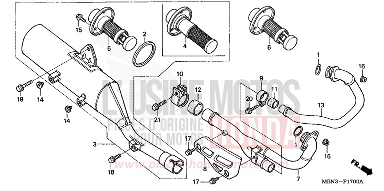 ABGAS-SCHALLDAEMPFER von XR650R FIGHTING RED (R134) von 2007