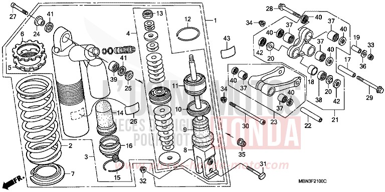 KISSEN, HINTEN von XR650R FIGHTING RED (R134) von 2007