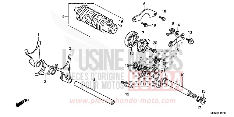 SCHALTTROMMEL von VFR800F DARKNESS BLACK METALLIC (NH463) von 2014