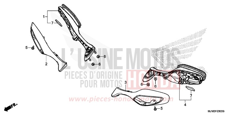 SPIEGEL von VFR800F DARKNESS BLACK METALLIC (NH463) von 2014