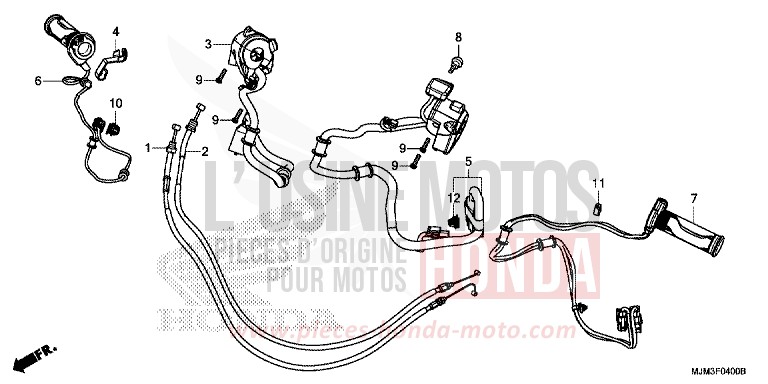 SCHALTER/KABEL von VFR800F DARKNESS BLACK METALLIC (NH463) von 2014