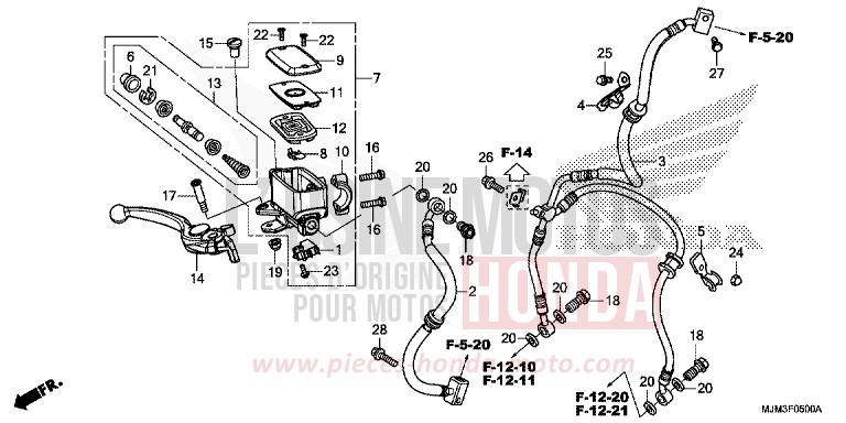 HAUPTBREMSZYLINDER, VORNE ZYLINDER von VFR800F DARKNESS BLACK METALLIC (NH463) von 2014