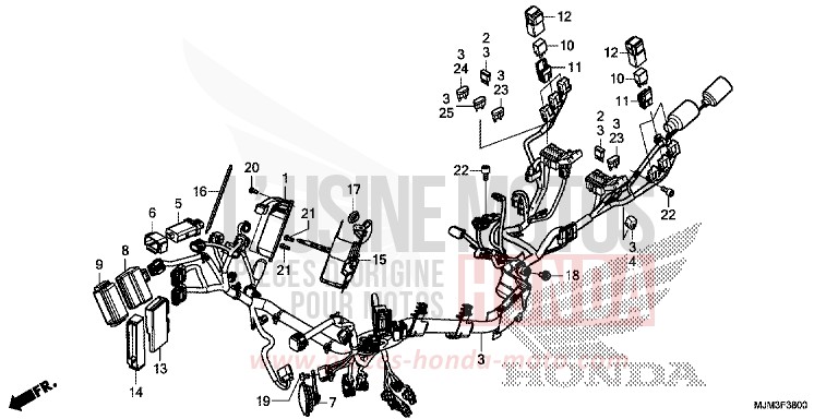 KABELBAUM von VFR800F DARKNESS BLACK METALLIC (NH463) von 2014