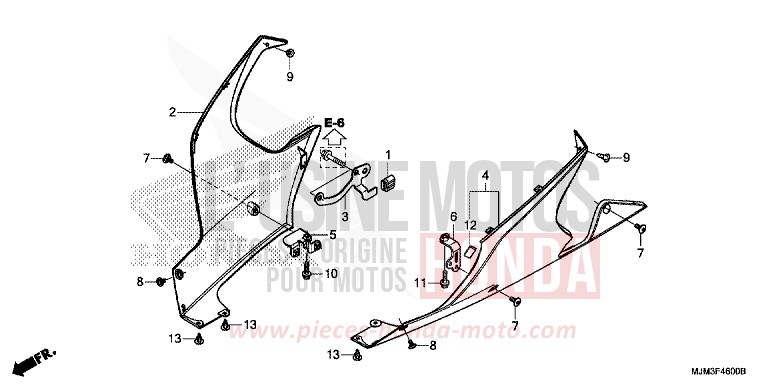 UNTERER WINDLAUF von VFR800F DARKNESS BLACK METALLIC (NH463) von 2014