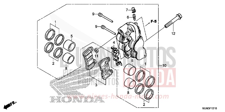 BREMSSATTEL VR (VFR800FE/G) von VFR800F PEARL GLARE WHITE (NHB53) von 2014