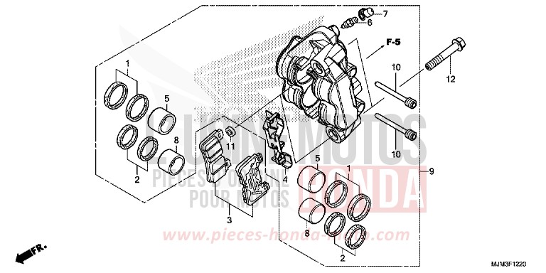BREMSSATTEL VL (VFR800FE/G) von VFR800F PEARL GLARE WHITE (NHB53) von 2014
