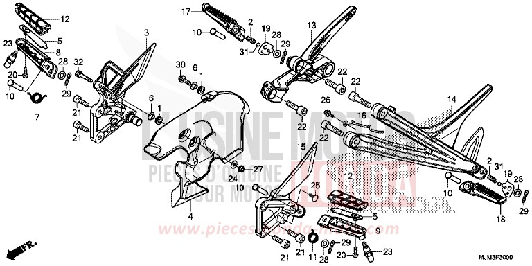 STUFE von VFR800F PEARL GLARE WHITE (NHB53) von 2014