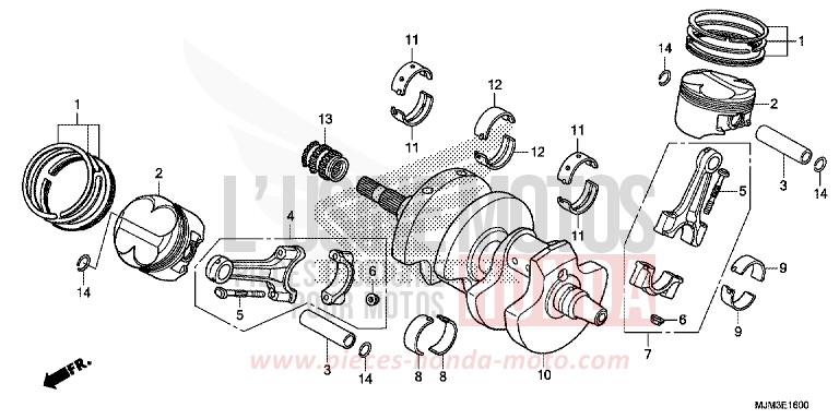 KURBELWELLE/KOLBEN von VFR800F VICTORY RED (R334) von 2014