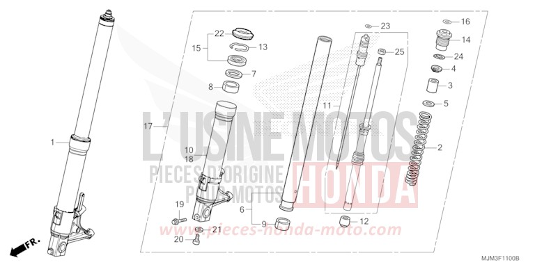 GABEL, VORNE von VFR800F VICTORY RED (R334) von 2014