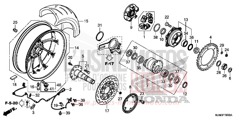 HINTERRAD von VFR800F DEGITAL SILVER METALLIC (NHA30) von 2017