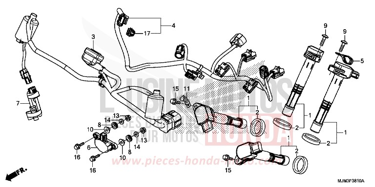 HILFSKABELBAUM von VFR800F DEGITAL SILVER METALLIC (NHA30) von 2017