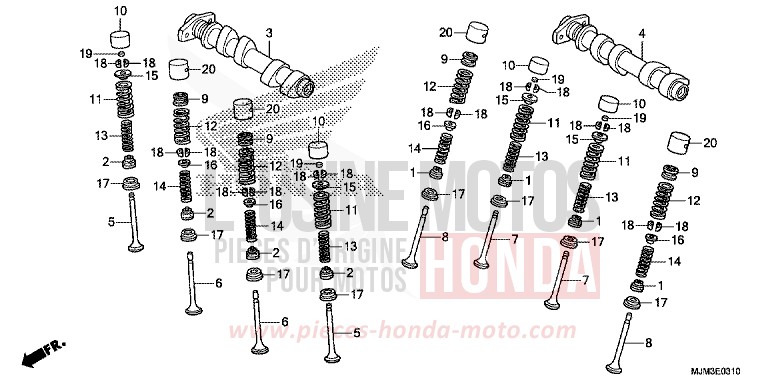 NOCKENWELLE/VENTIL (HINTEN) von VFR800F VICTORY RED (R334) von 2017