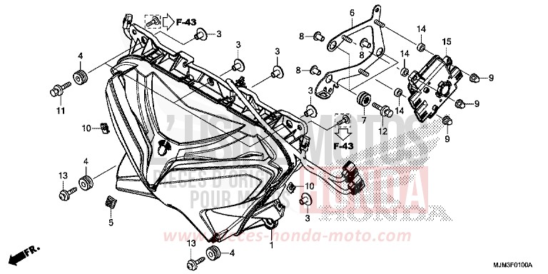 SCHEINWERFER von VFR800F VICTORY RED (R334) von 2017