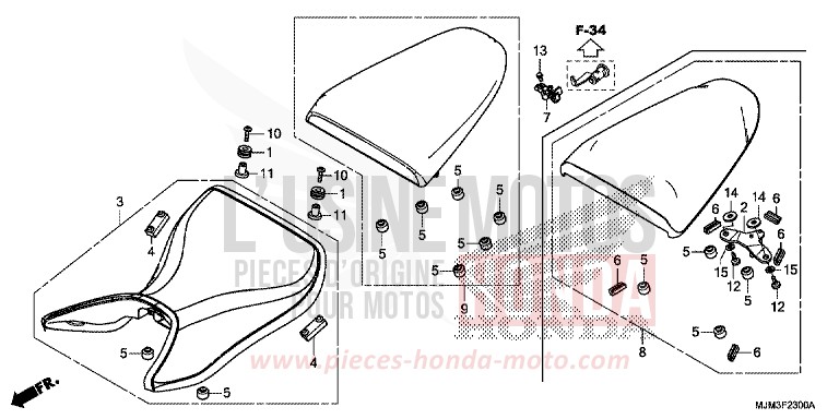 SITZ von VFR800F VICTORY RED (R334) von 2017