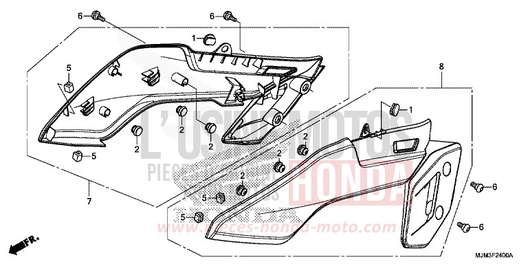 SEITENABDECKUNG von VFR800F VICTORY RED (R334) von 2017