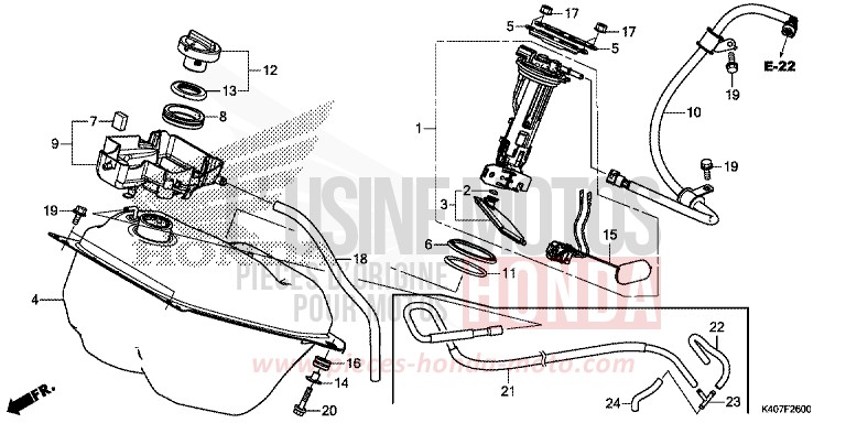 RESERVOIR A CARBURANT (NSS125DF/ADF/ADH) von Forza MOONDUST SILVER METALLIC (NHB29) von 2015