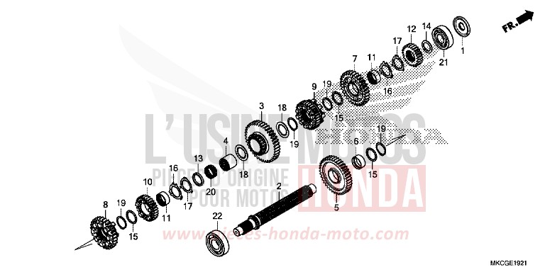 BOITE DE VITESSES (ARBRE INTERMEDIAIRE) (DCT) von GL1800 MAT BALLISTIC BLACK METALLIC (NHA86K) von 2020