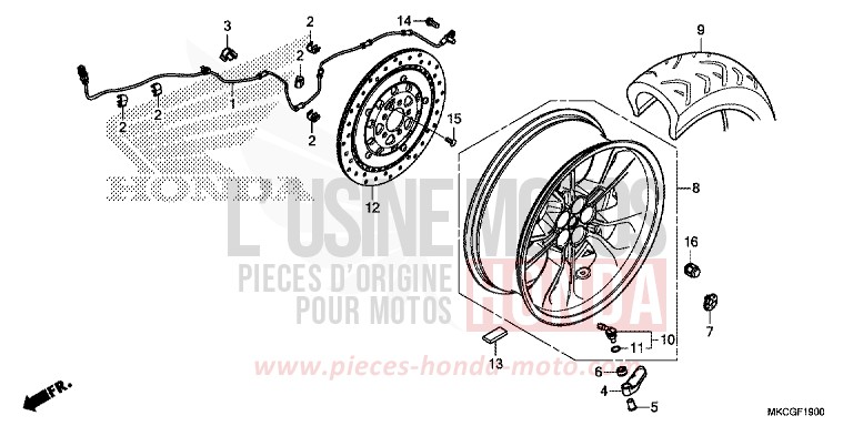 ROUE ARRIERE von GL1800 MAT BALLISTIC BLACK METALLIC (NHA86K) von 2020