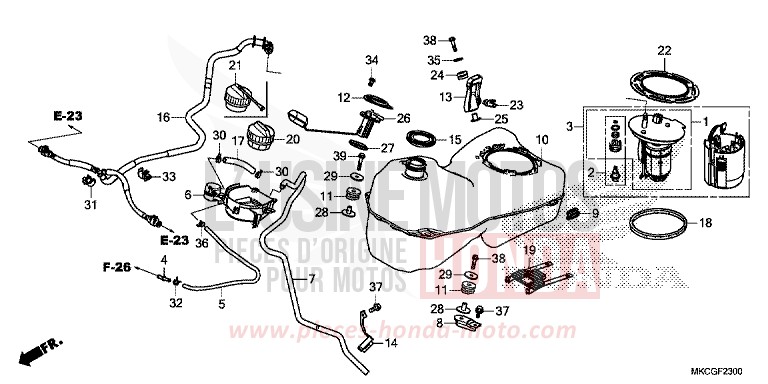 RESERVOIR A CARBURANT von GL1800 MAT BALLISTIC BLACK METALLIC (NHA86K) von 2020