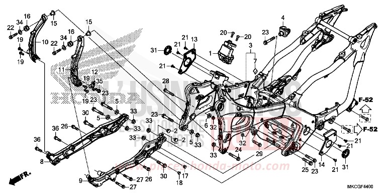 CARROSSERIE DE CHASSIS von GL1800 MAT BALLISTIC BLACK METALLIC (NHA86K) von 2020