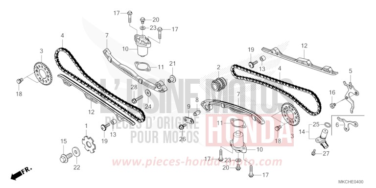 CHAINE A CAMES/TENDEUR von GL1800 PEAL DEEP MUD GRAY (NHC47B) von 2021
