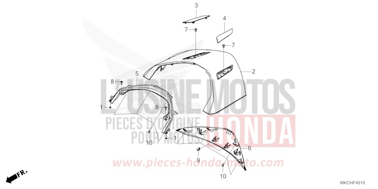 COUVERCLE SUP. CENTRE ARRIERE von GL1800 PEAL DEEP MUD GRAY (NHC47B) von 2021