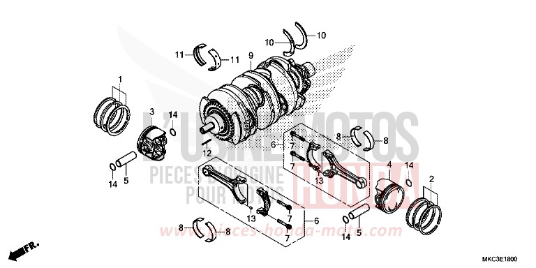 VILEBREQUIN/PISTON von GL1800 MAT MAJESTIC SILVER METALLIC (NHB70) von 2018