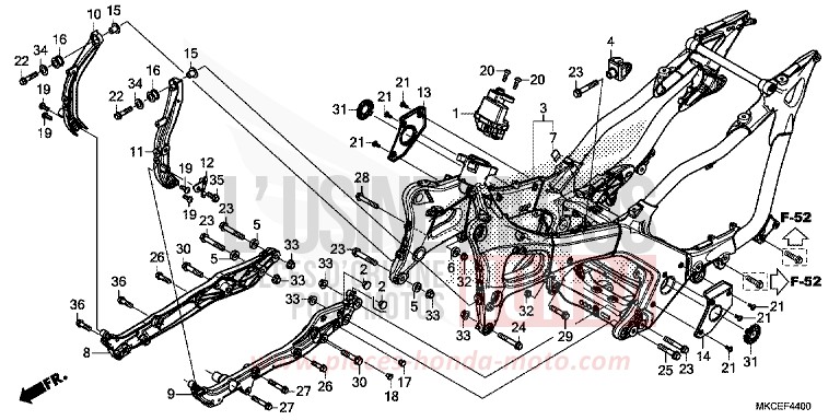 CARROSSERIE DE CHASSIS von GL1800 DARKNESS BLACK METALLIC (NH463) von 2019