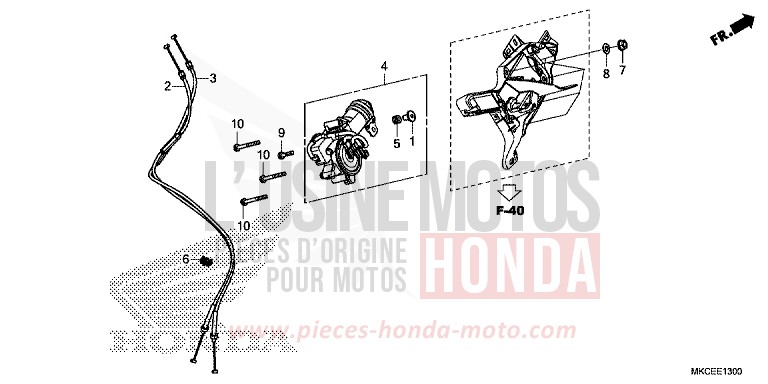 ENS. D'ACTUATEUR, CHANGEMENT MARCHE ARRIERE von GL1800 MAT MAJESTIC SILVER METALLIC (NHB70) von 2019