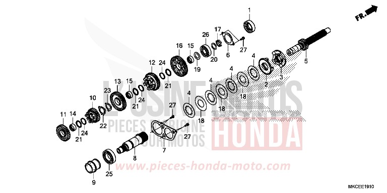 BOITE DE VITESSES (ARBRE SECONDAIRE) von GL1800 MAT MAJESTIC SILVER METALLIC (NHB70) von 2019